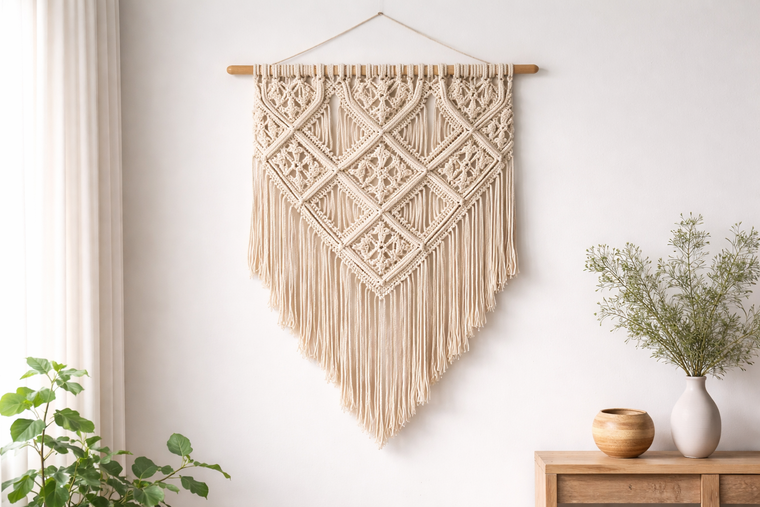 Makrome duvar süsü